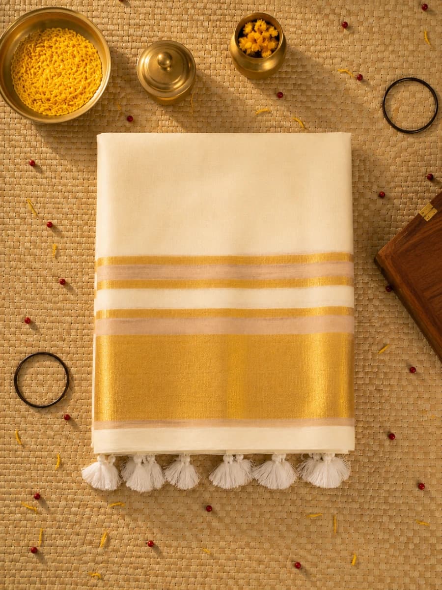 Golden Ochre Zari Saree